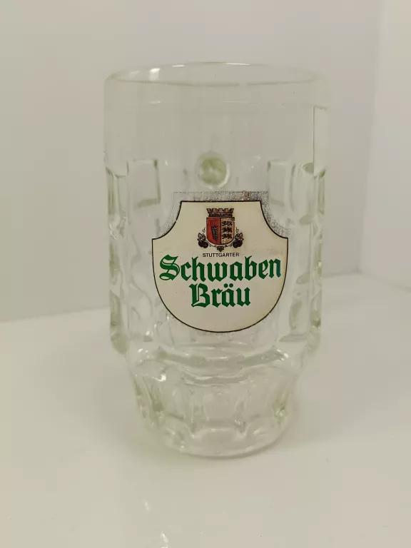 SZKLANY KUFEL DO PIWA SCHWABEN BRAU STUTTGARTEN. POJEMNOŚĆ 0,5L.