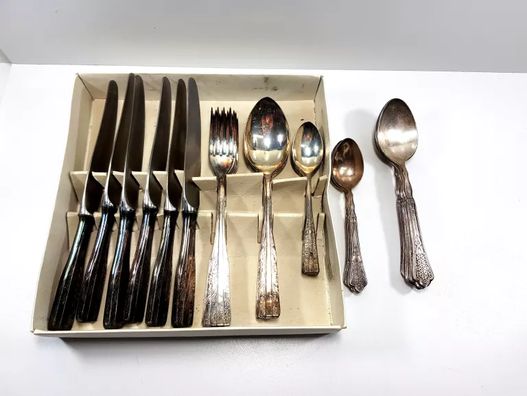 HEFRA WSCHODNI KOMPLET SZTUĆCE ŁYŻKI WIDELCE NOŻE ŁYŻECZKI SILVER-PLATED