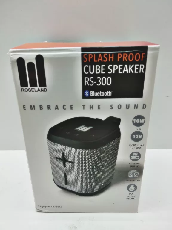 GŁOŚNIK BLUETOOTH SPLASH PROOF CUBE SPEAKER RS-300 10W