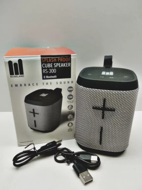 GŁOŚNIK BLUETOOTH SPLASH PROOF CUBE SPEAKER RS-300 10W