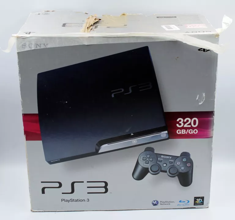 KONSOLA PS3 SLIM 320GB  3XPAD KABEL PUDEŁKO