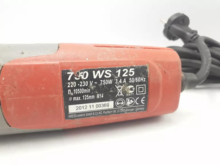 SZLIFIERKA KĄTOWA KRESS 750 WS 125
