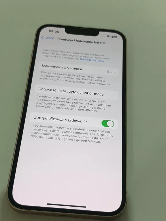 SMARTFON APPLE IPHONE 13 256 GB RÓŻOWY KONDYCJA BARTERII 94%