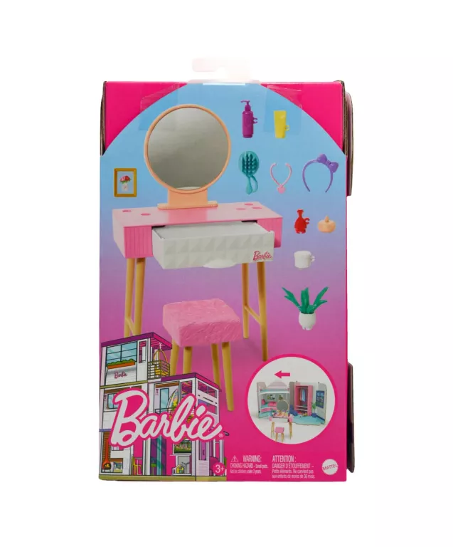 STYLOWE MEBLE BARBIE - TOALETKA HJV32 ZESTAW MEBLI