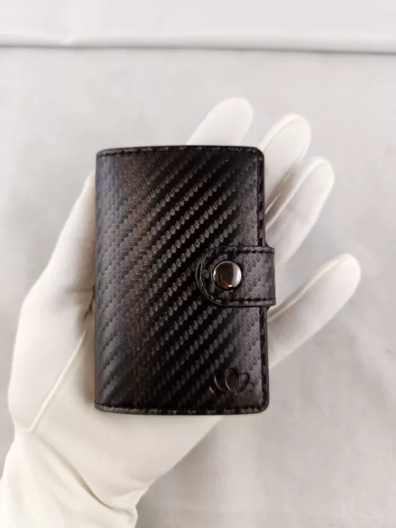 SKÓRZANY WIZYTOWNIK PORTFEL MĘSKI ETUI NA KARTY ANTYKRADZIEŻOWY CZARNY