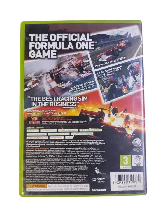 GRA XBOX 360 F1 2011 FORMULA 1