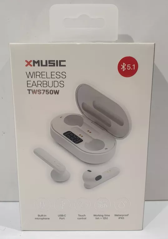 SŁUCHAWKI DOUSZNE XMUSIC TWS750W BIAŁY