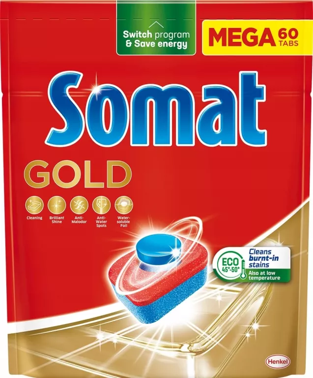 ORYGINALNE TABLETKI DO ZMYWARKI SOMAT GOLD 60 SZTUK