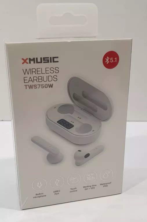 SŁUCHAWKI DOUSZNE XMUSIC TWS750W BIAŁY