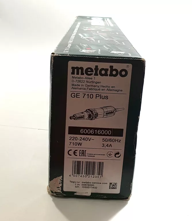 SZLIFIERKA PALCOWA METABO GE710 PLUS PUDEŁKO