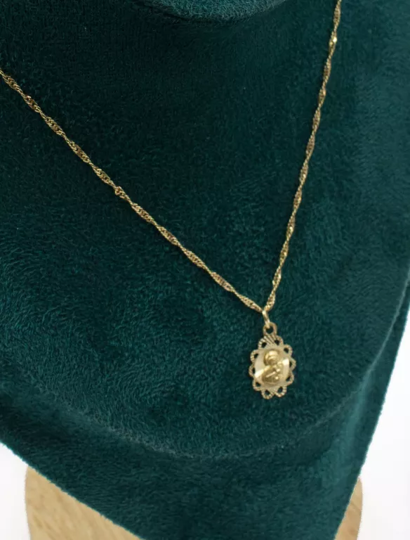 ZŁOTY  ŁAŃCUSZEK Z MEDALIKIEM MATKA BOSKA 14K 2,85G 42 CM