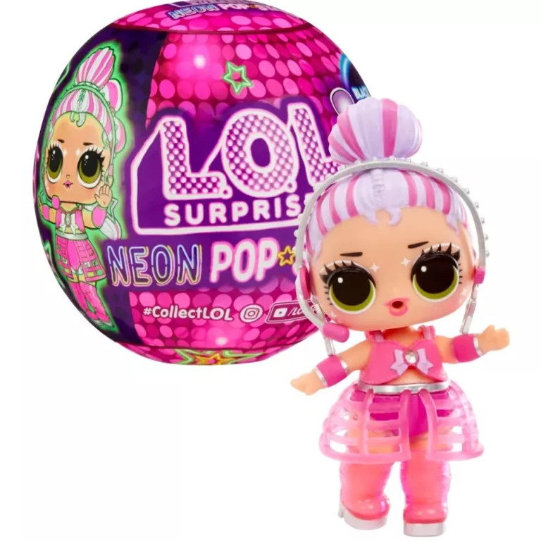 LOL LALKA W KULI SURPRISE ŚWIECĄCA NIESPODZIANKA NEON POP STARS L.O.L.