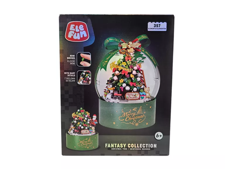 KLOCKI ELEFUN ŚWIĄTECZNA CHOINKA W ŚNIEŻNEJ KULI FANTASY COLLECTION 357 EL