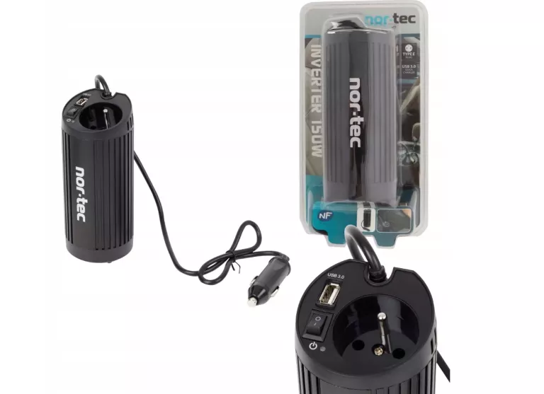 PRZETWORNICA SAMOCHODOWA 12V-220V - 150W NOR-TEC INVERTER