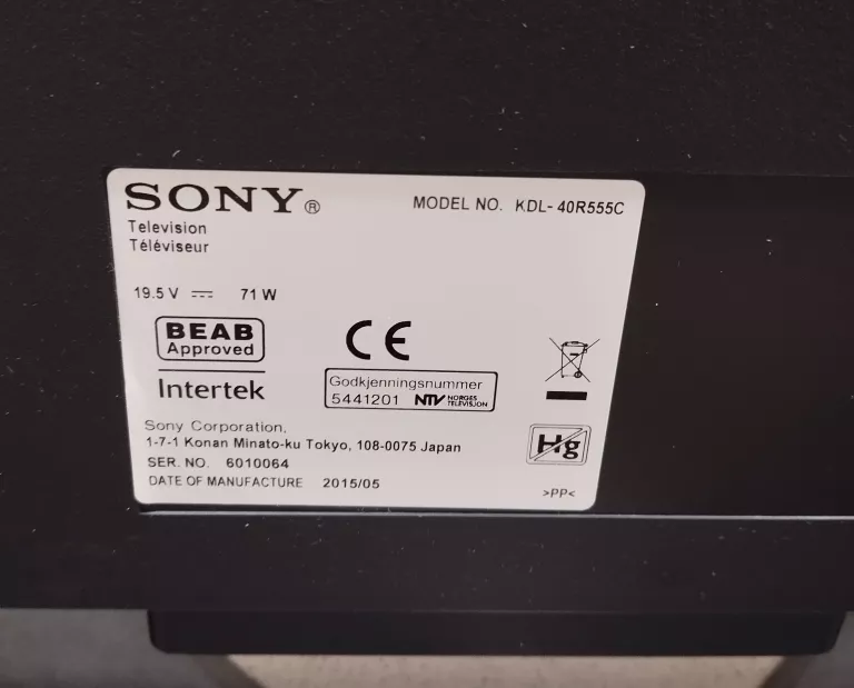 TELEWIZOR LED SONY KDL-40R555C 40" FHD SMART TV