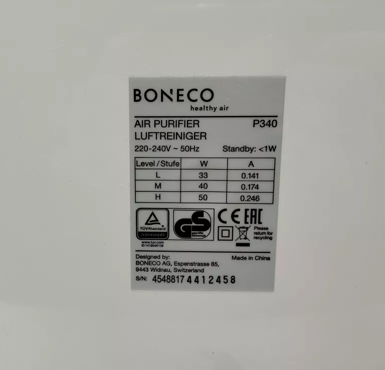 OCZYSZCZACZ POWIETRZA BONECO P340