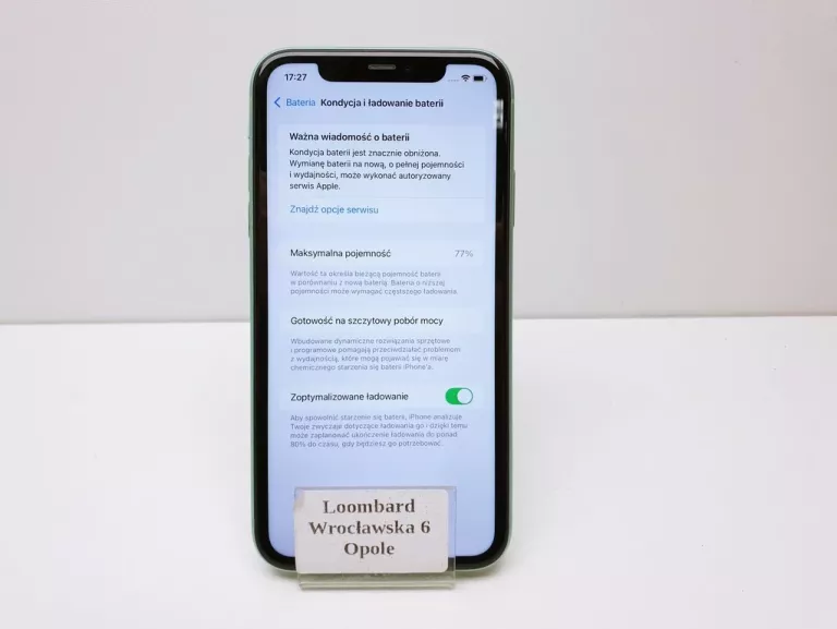 TELEFON APPLE IPHONE 11 128GB KONDYCJA 77% SERWIS KOMPLET