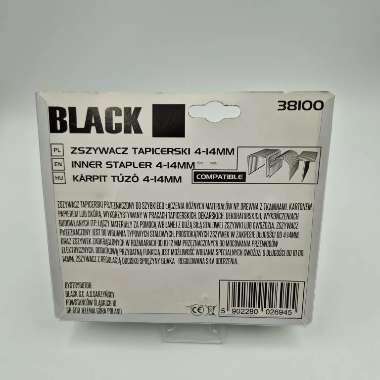 ZSZYWACZ TAPICERSKI  BLACK 38100 NOWY!