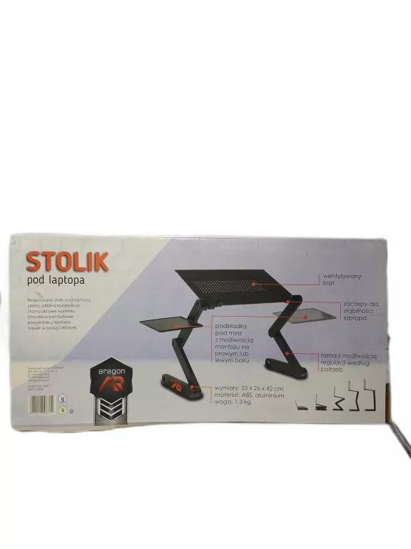 SKŁADANY STOLIK POD LAPTOPA PODSTAWKA NA KOMPUTER ARAGON