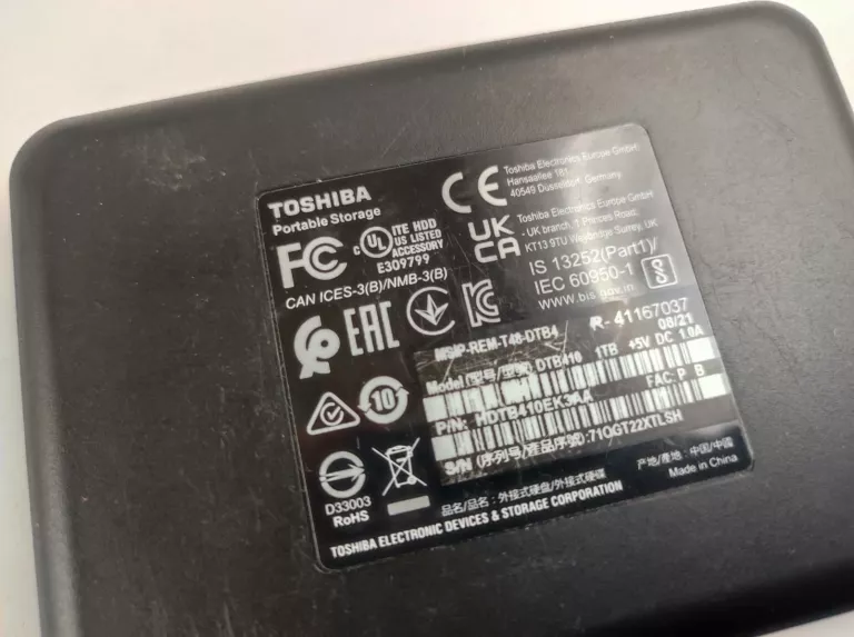 DYSK ZEWNĘTRZNY TOSHIBA 1TB DTB410 + KABEL