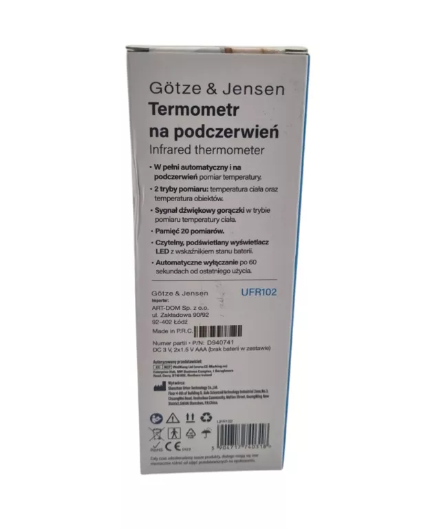 TERMOMETR NA PODCZERWIEŃ GÖTZE & JENSEN UFR102