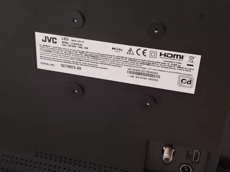 TELEWIZOR LED JVC LT-24VH2105 24" HD READY CZARNY