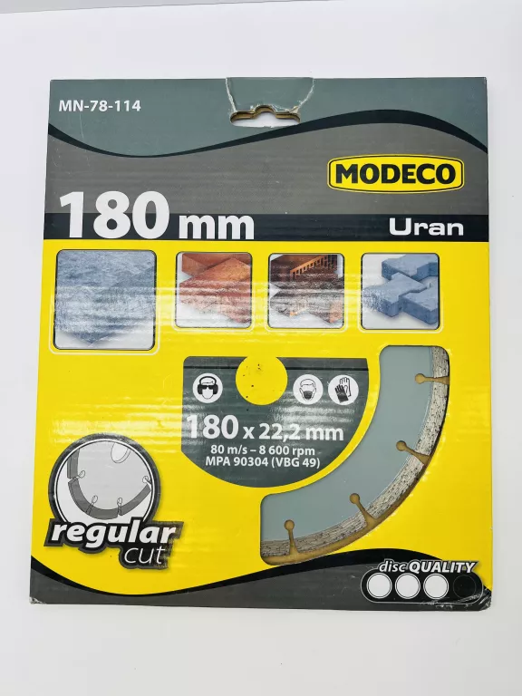 TARCZA DIAMENTOWA SEGMENTOWA URAN-MODECO 180MM DO BETONU I KAMIENIA