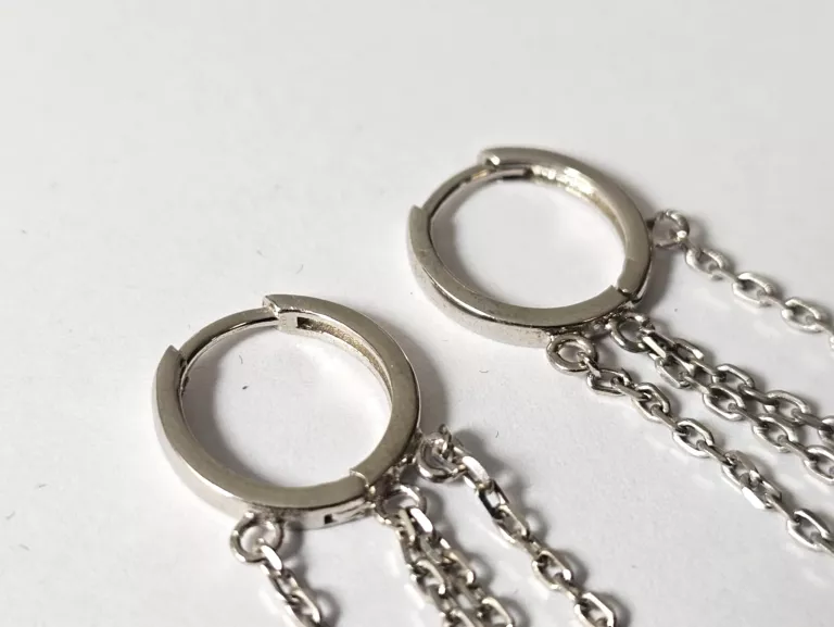 PIĘKNE SREBRNE KOLCZYKI WISZĄCE 925 7,10 G. SERCA