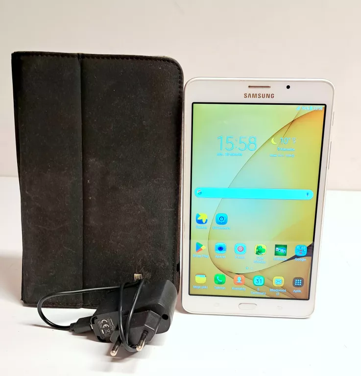 TABLET SAMSUNG GALAXY BIAŁY  MODEL SM-T285 A6 + ETUI + ŁADOWARKA