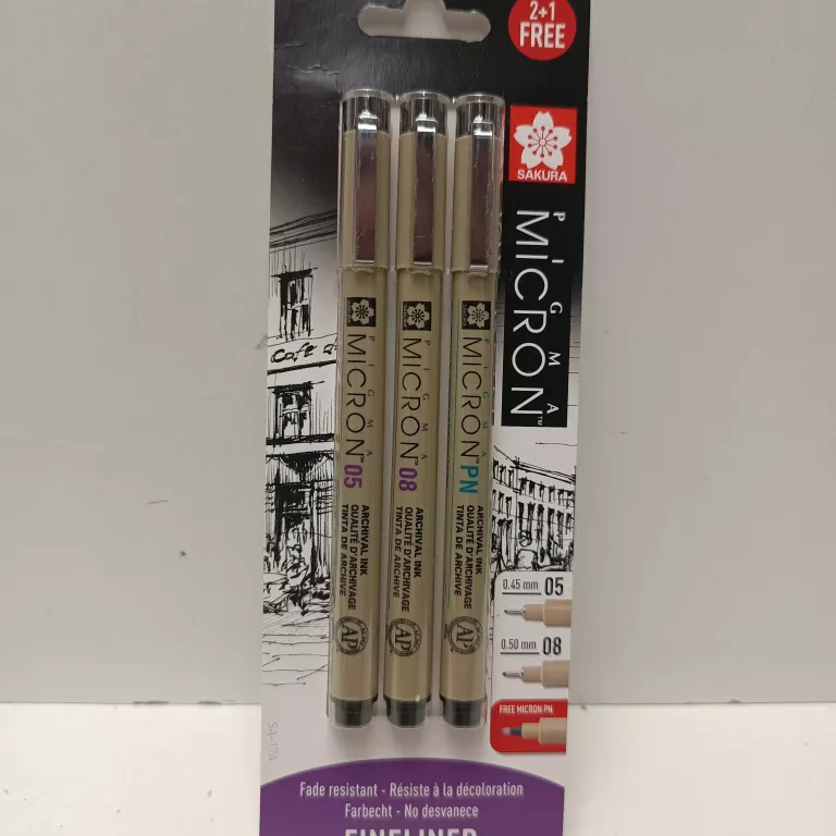 SAKURA CIENKOPISY PIGMA 05 08 PN BLISTER ZESTAW 3
