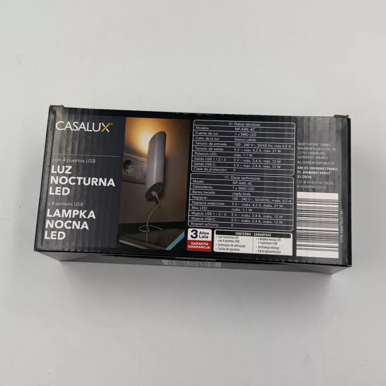 CASALUX LAMPKA NOCNA LED