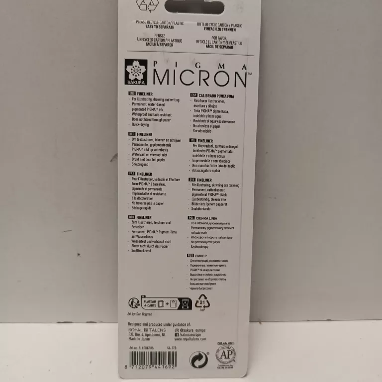 SAKURA CIENKOPISY PIGMA 05 08 PN BLISTER ZESTAW 3
