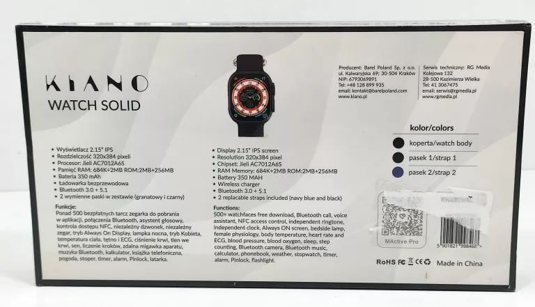 SMARTWATCH KIANO W KOMPLECIE