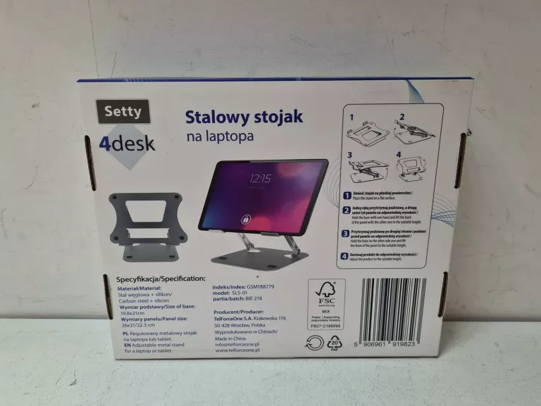 SETTY STALOWY STOJAK NA LAPTOPA