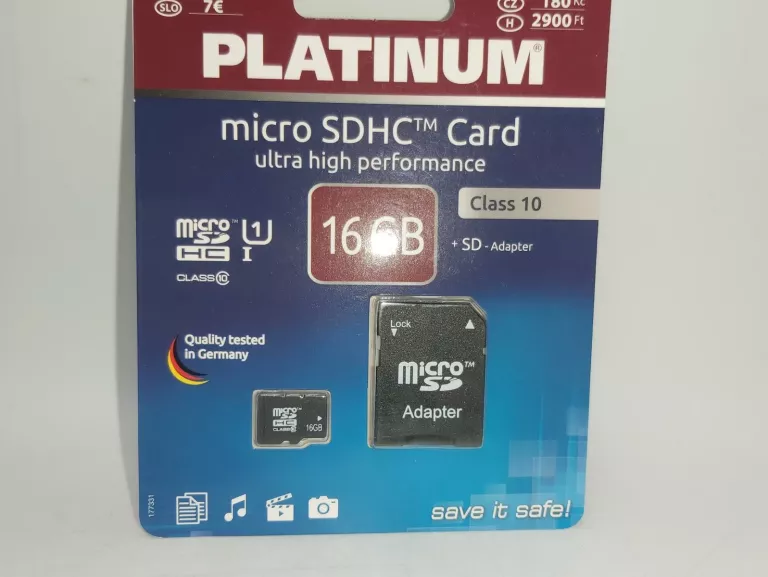 KARTA PAMIĘCI PLATINUM MICRO SDHC CARD 16GB + ADAPTER