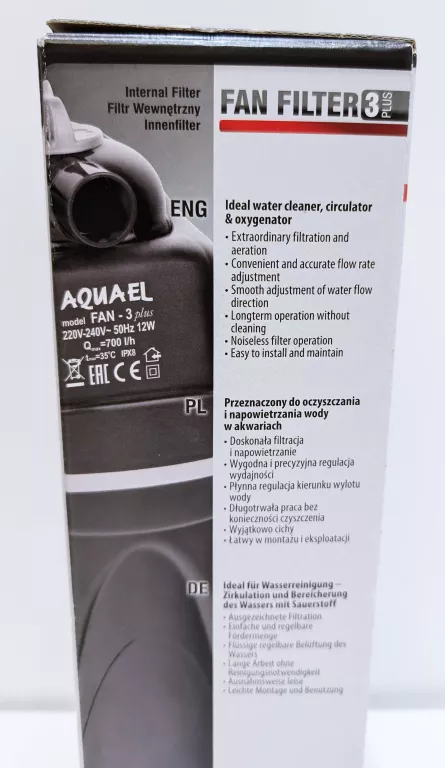 AQUAEL FILTR WEWNĘTRZNY FAN 3 DO AKWARIUM 250L