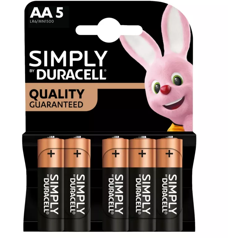 BATERIA ALKALICZNA SIMPLY DURACELL AA (R6) 5 SZT.