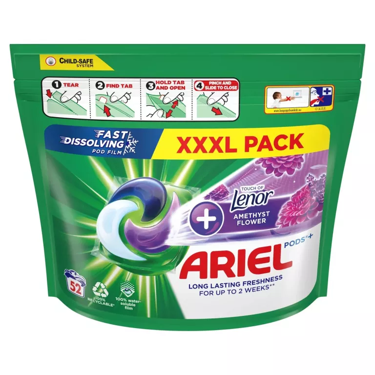 ARIEL ALL IN 1 PODS + TOUCH OF LENOR AMETHYST FLOWER 52 KAPSUŁKI DO PRANIA