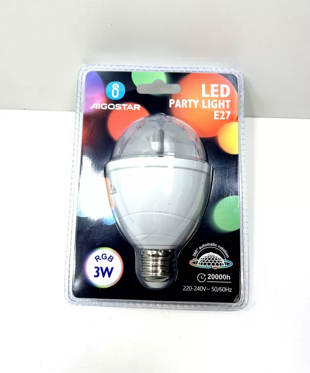 ŻARÓWKA LED E27 DYSKOTEKOWA RGB PARTY DISCO/ ZAPAKOWANA !