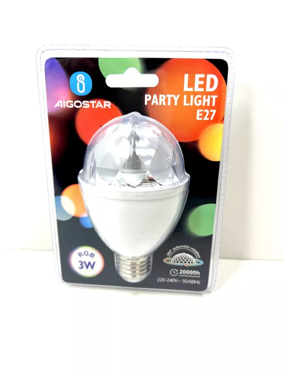 ŻARÓWKA LED E27 DYSKOTEKOWA RGB PARTY DISCO/ ZAPAKOWANA !