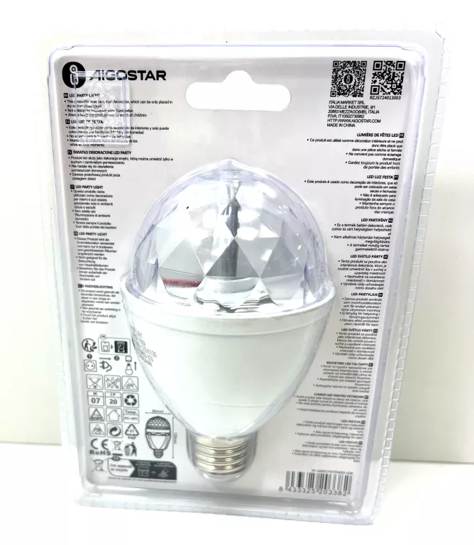 ŻARÓWKA LED E27 DYSKOTEKOWA RGB PARTY DISCO/ ZAPAKOWANA !