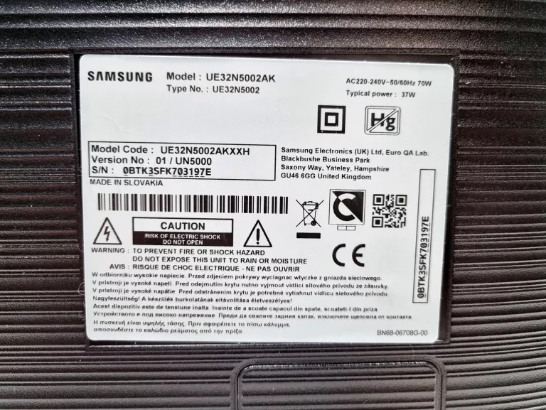 TELEWIZOR SAMSUNG UE32N5002AK #ODBIÓR OSOBISTY
