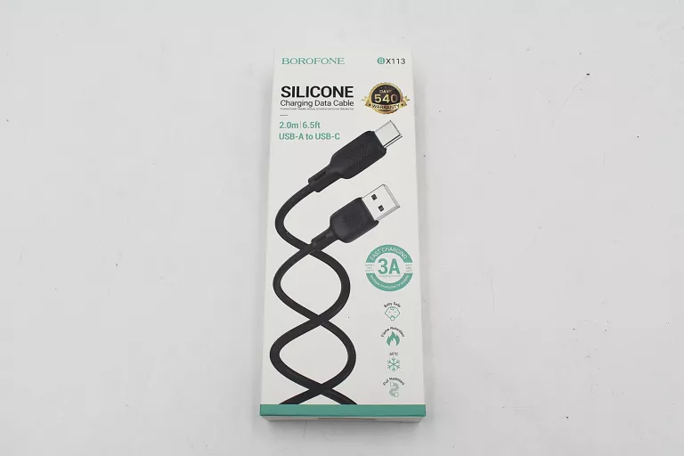 KABEL BOROFONE  BX113 LENNY USB TYP A NA TYP C 3A 2M CZARNY