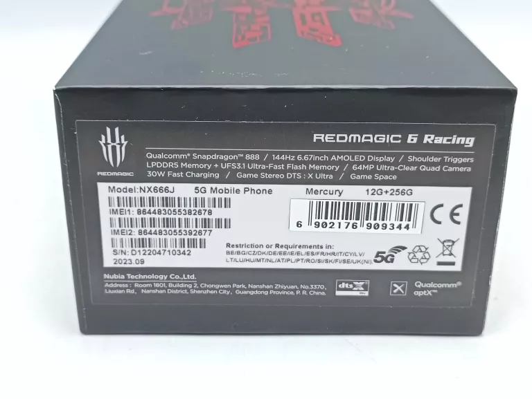 NUBIA RED MAGIC 6R 12/256GB 5G 6.67" 144HZ SREBRNY NX666J