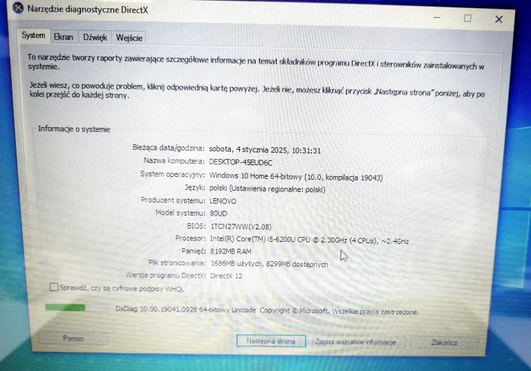LAPTOP LENOVO IDEAPAD 110 I5 6200U, 8GB RAM 1TB HDD KLAWIATURA QWERTZ