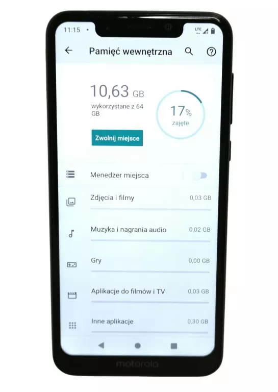 TELEFON MOTOROLA ONE XT1941-4 64+4 GB CZARNY