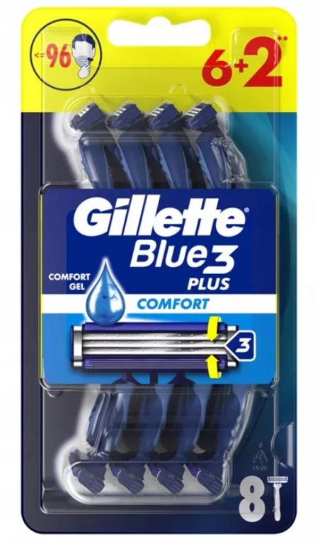 MASZYNKA JEDNORAZOWA DO GOLENIA GILLETTE BLUE 3 COMFORT 8 SZT