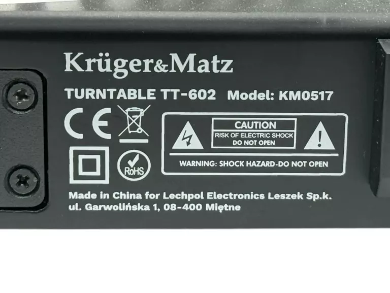 GRAMOFON KRUGER&MATZ TT-602 KM0517 CZARNY