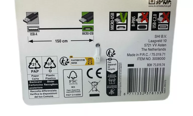 KABEL ZASILAJĄCY SOLOGIC (USB-A -MICRO-USB) 1,5M CZARNY