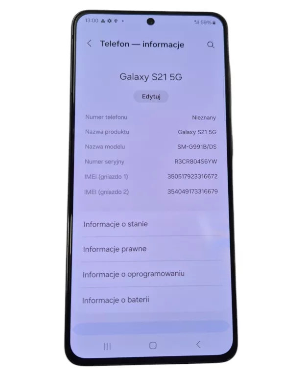 SAMSUNG S21 8GB / 128GB PUD / F-RA SATURN DE STAN 10/10 KOMPLET